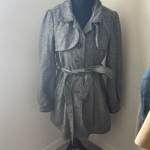 Forever 21 Gray Textured Trench Coat
